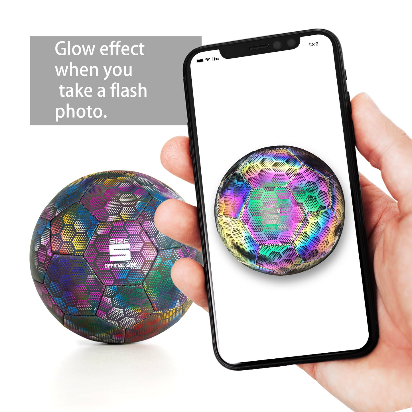 YANYODO Holographic Reflective Soccer Ball