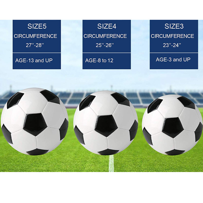 Soccer Training Ball Classic Sizes 3/4/5 for Toddler, Youth, Kids, Teens, Adults
