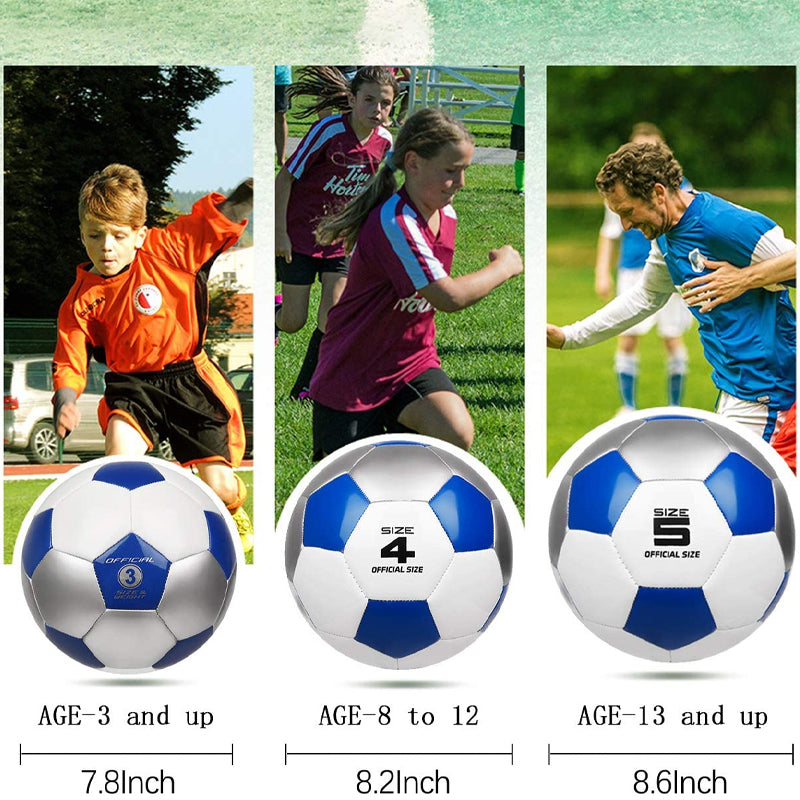 Soccer Training Ball Classic Sizes 3/4/5 for Toddler, Youth, Kids, Teens, Adults