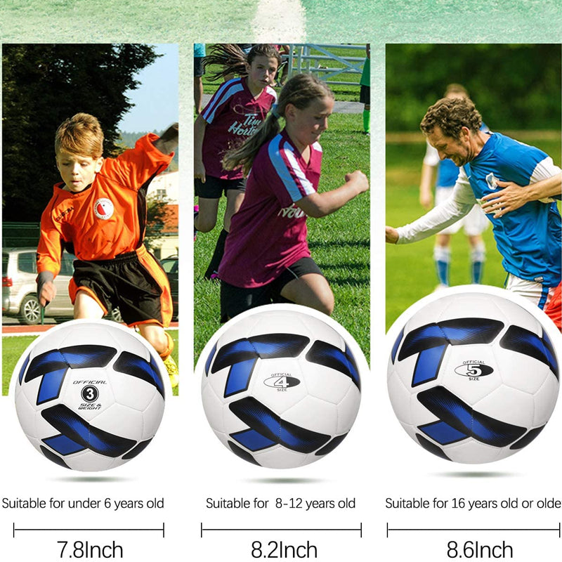 Soccer Training Ball Classic Sizes 3/4/5 for Toddler, Youth, Kids, Teens, Adults