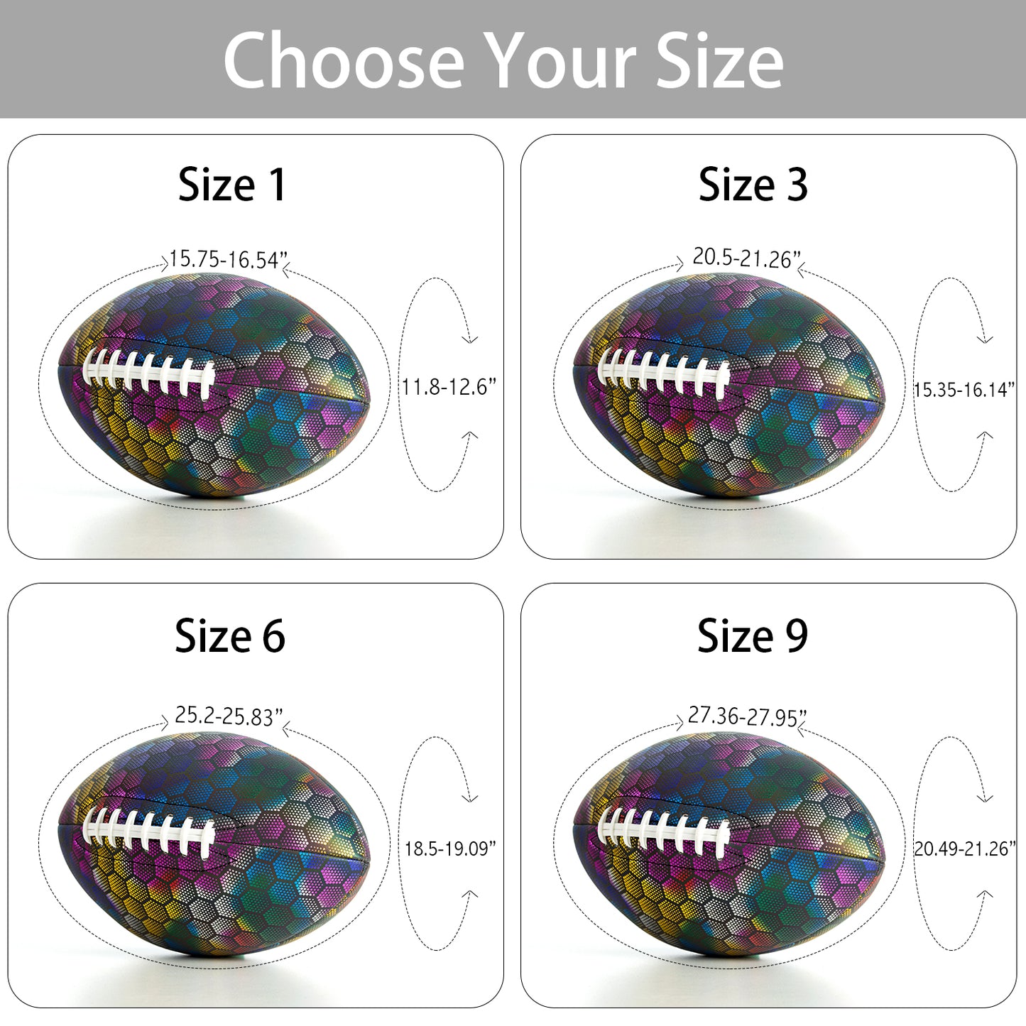 Reflective American Football with Super Grip