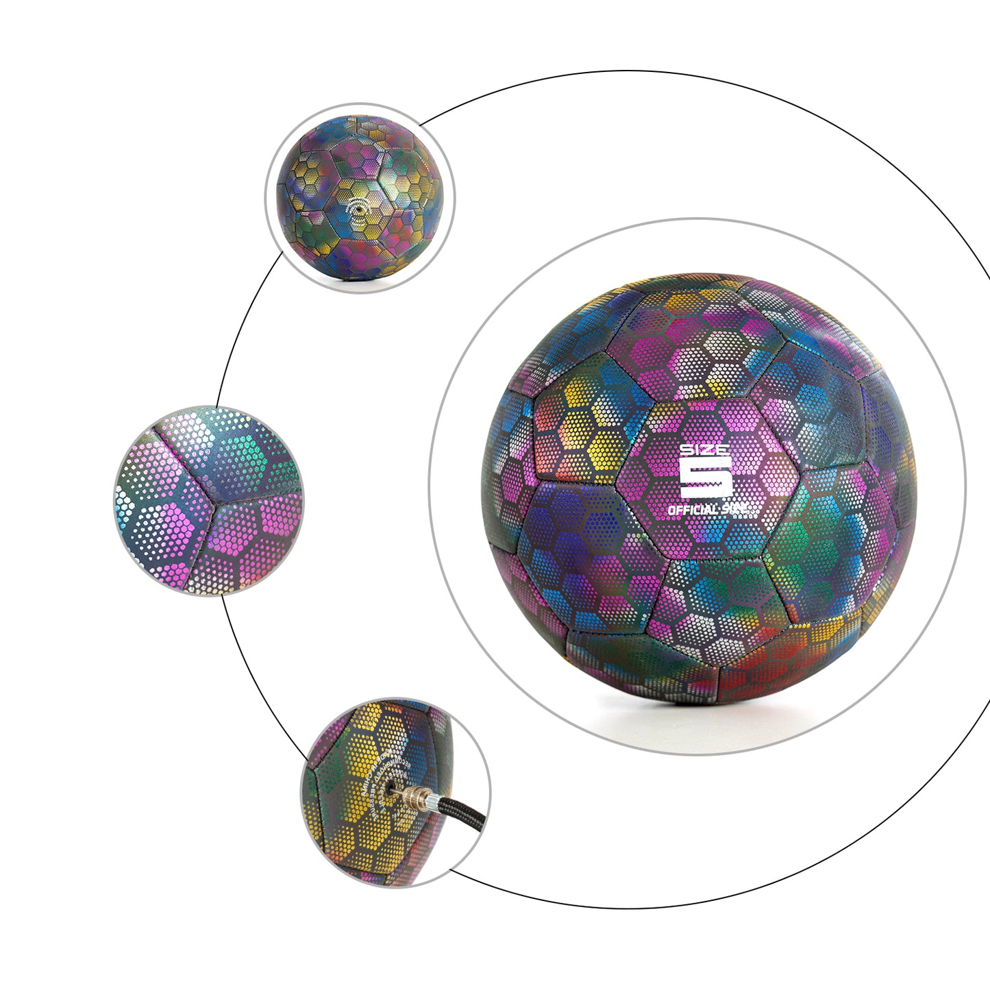 YANYODO Holographic Reflective Soccer Ball