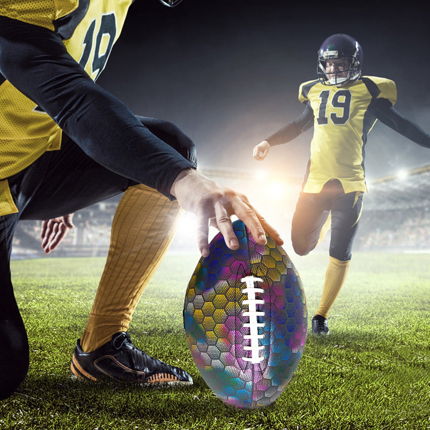 Reflective American Football with Super Grip